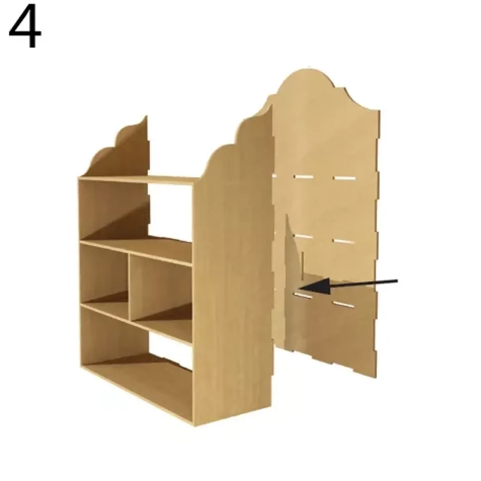 Organizador rectangular de escritorio con cuatro cajones en DM