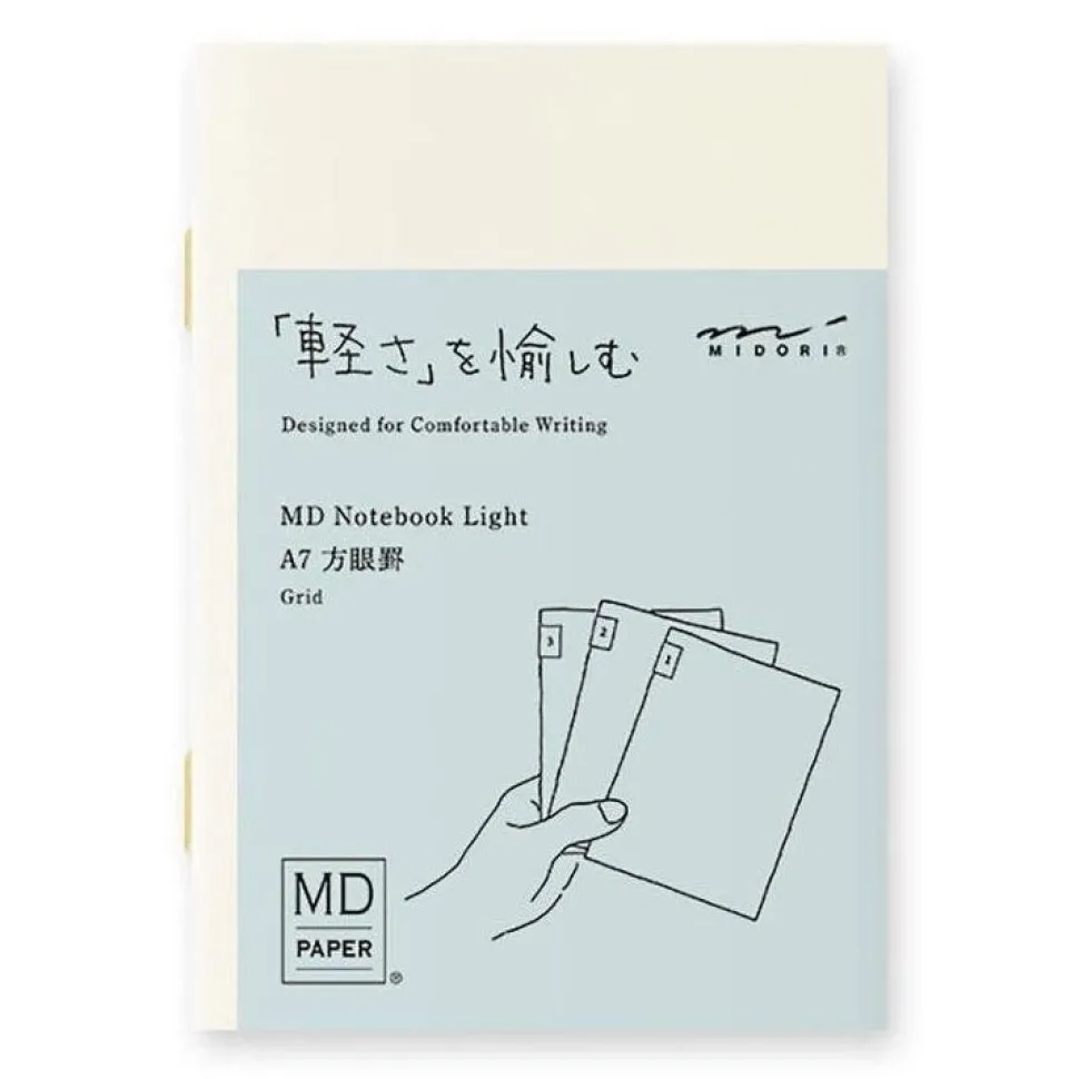 Pack 3 cuadernos cuadriculados Light Midori MD Paper A7