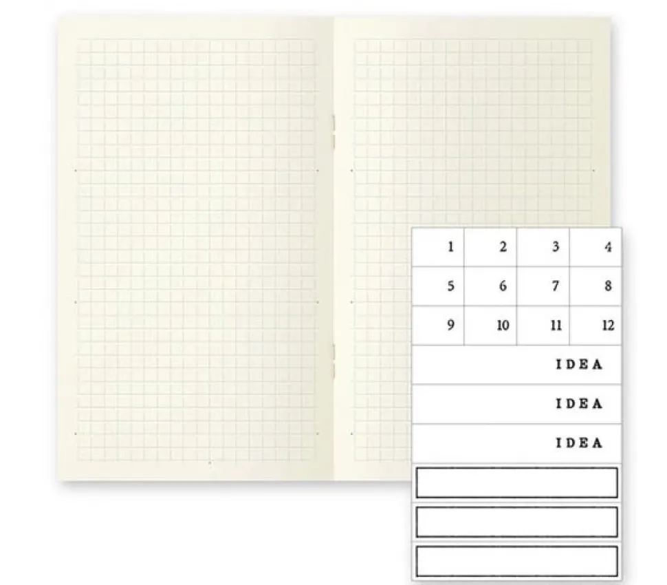 Pack 3 cuadernos cuadriculados B6 Slim Light Midori MD Paper