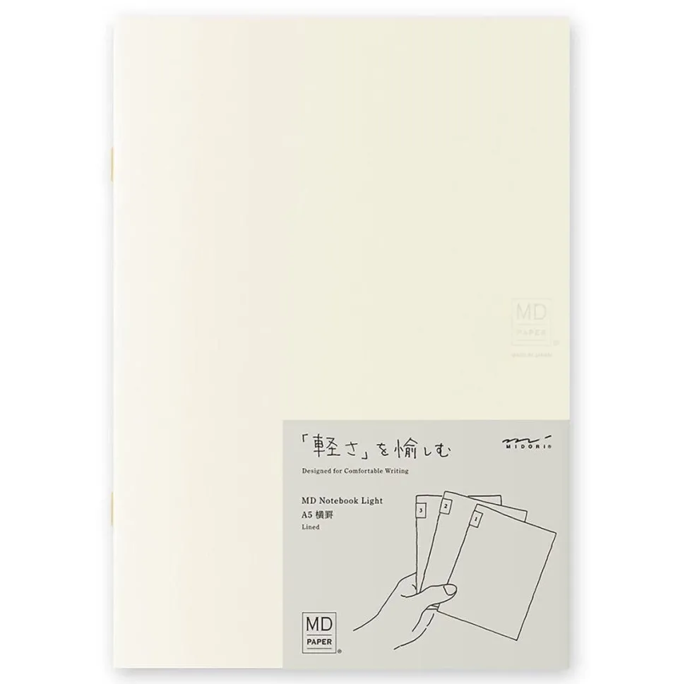 Pack 3 cuadernos rayados Light Midori MD Paper A5