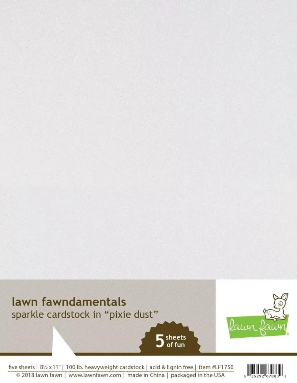 Pack 5 unidades de cartulina Splarkle Pixie Dust Lawn Fawn