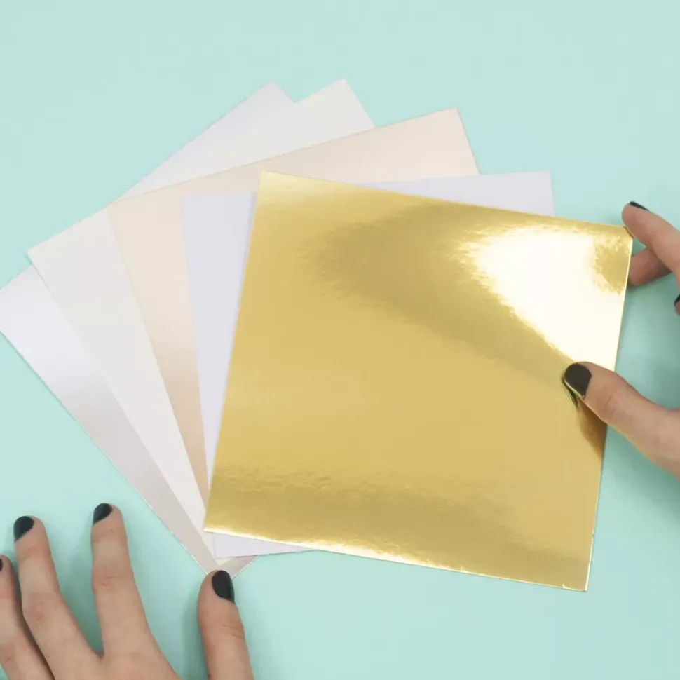 Pack de 15 Cartulinas Mirror Card Rose Gold Craftelier 30x30cm