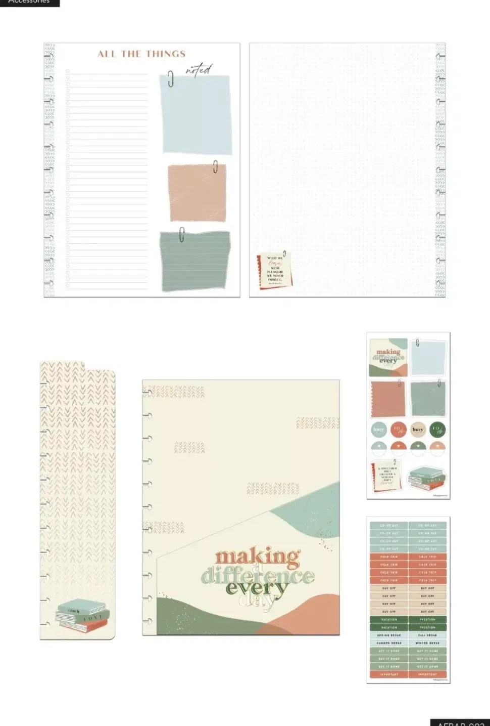 Pack de Accesorios Big Homeschool Peachy Happy Planner