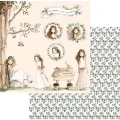 Papel #01 Ellas celebran su comunión El Altillo de los Duendes 30x30cm