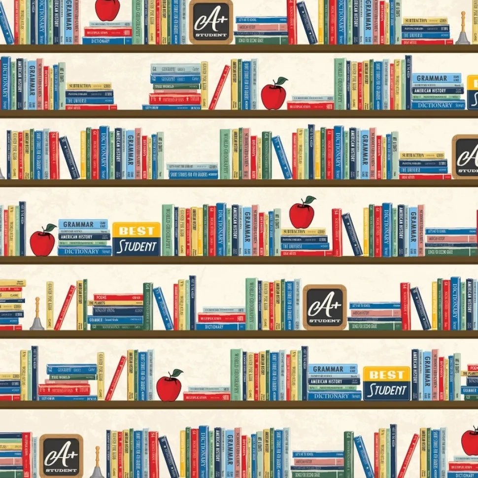 Papel Bright Bookshelf Back to School Carta Bella 30x30cm