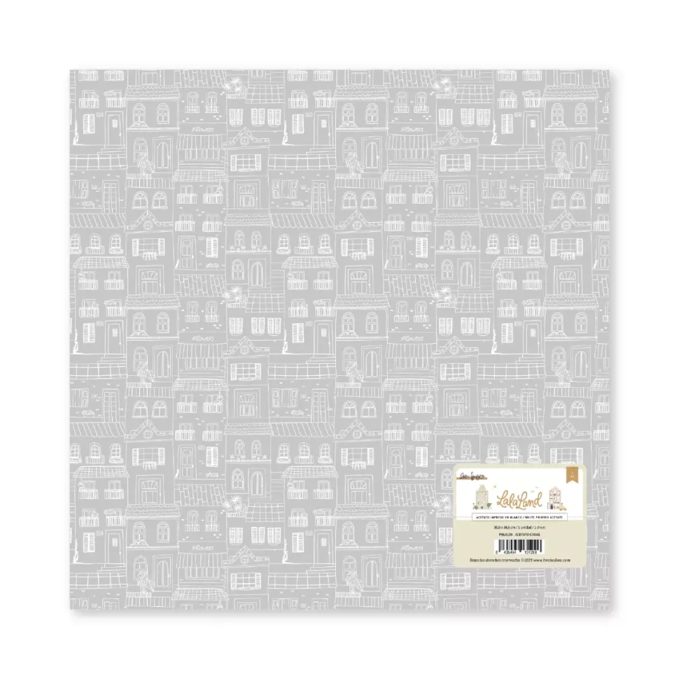 Papel de Acetato Casas Lala Land Lora Bailora 30x30cm