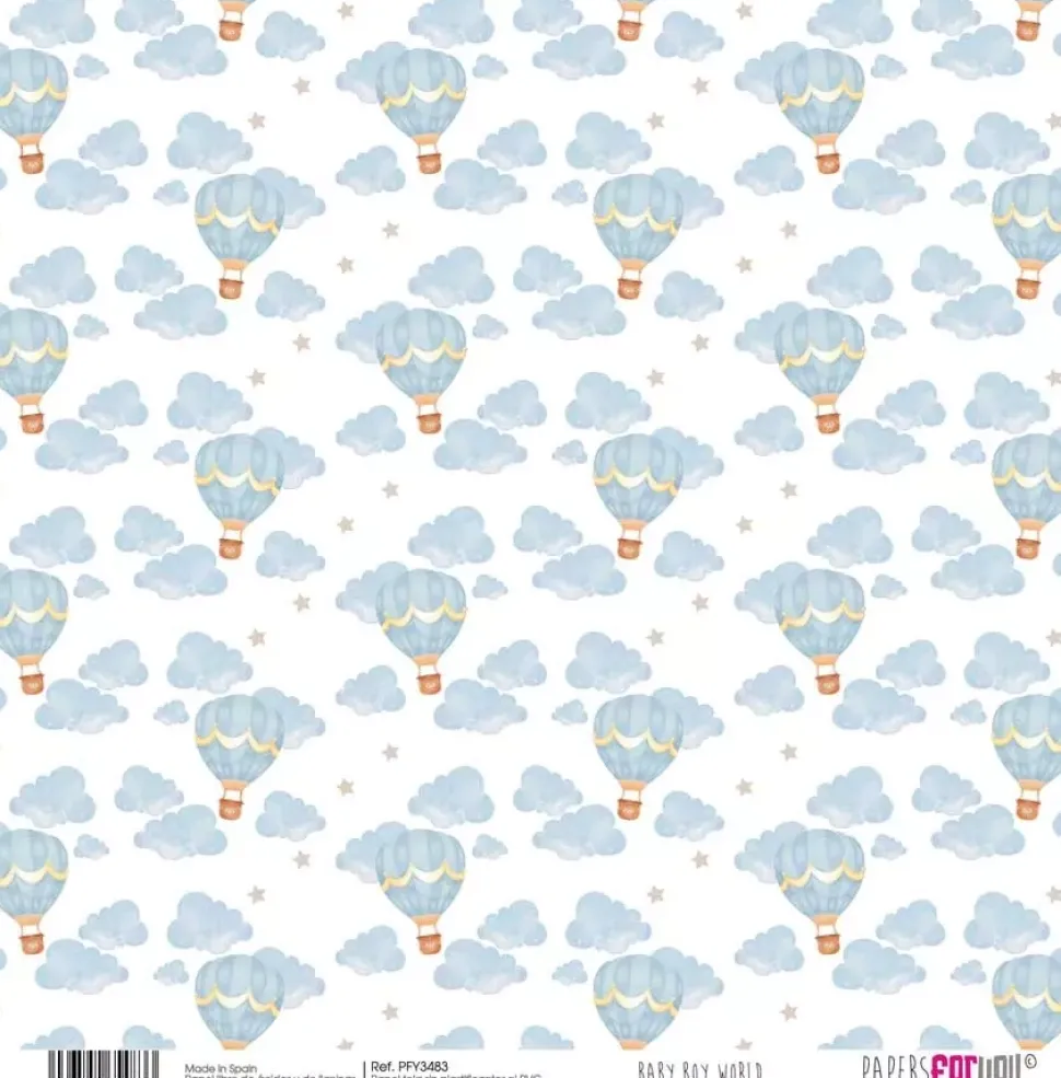 Papel de Tela Globos Baby Boy World PapersForYou 30x30cm