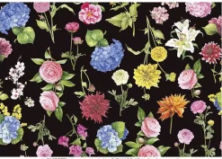 Papel Flores sobre negro Tassotti