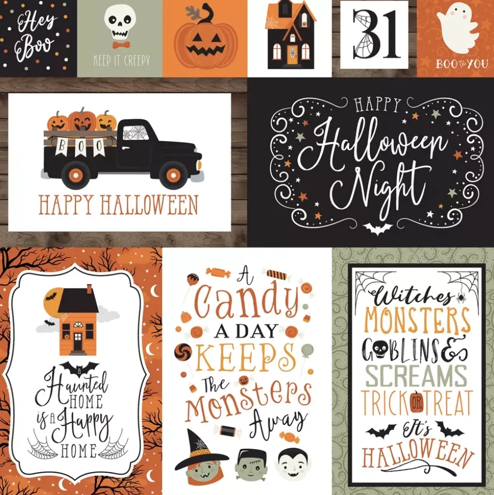 Papel Journaling Cards Spooky Echo Park 30x30cm