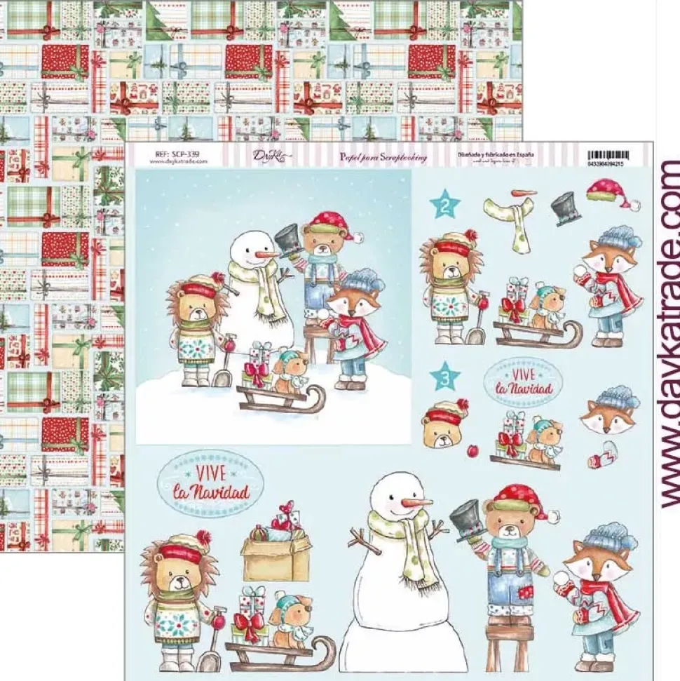 Papel SCP-339 Animales navideños Vive la Navidad Dayka 30x30cm