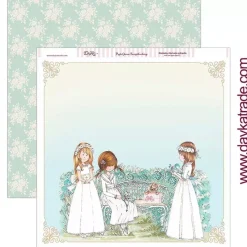 Papel SCP-291 Chicas en banco 30x30cm Mi Primera Comunión Dayka