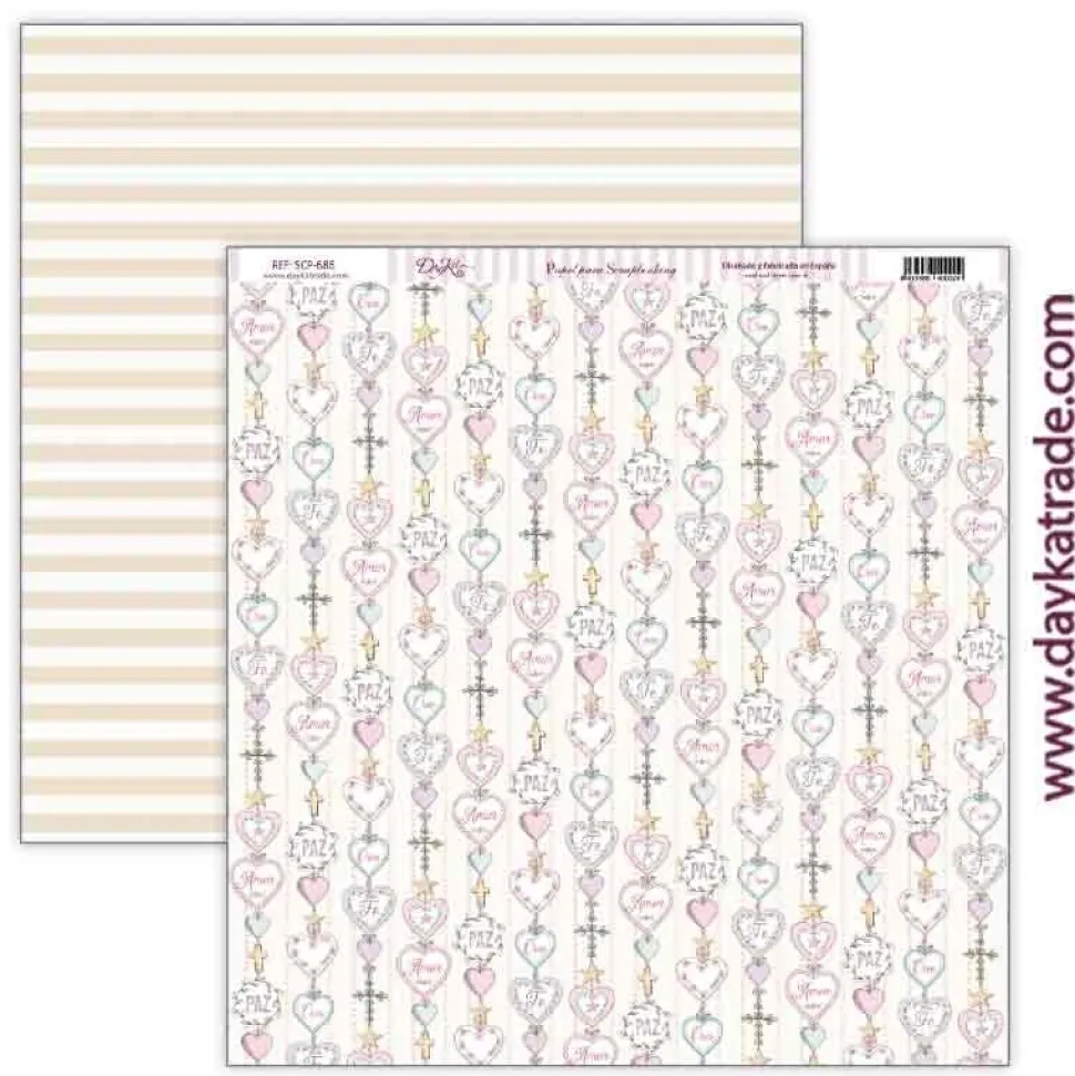 Papel SCP-686 Corazones Amor y Fe Dayka 30x30cm