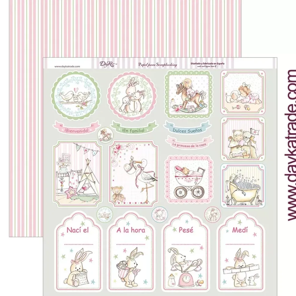 Papel SCP-263 Etiquetas percentil, día y hora nacimiento 30x30cm Dayka