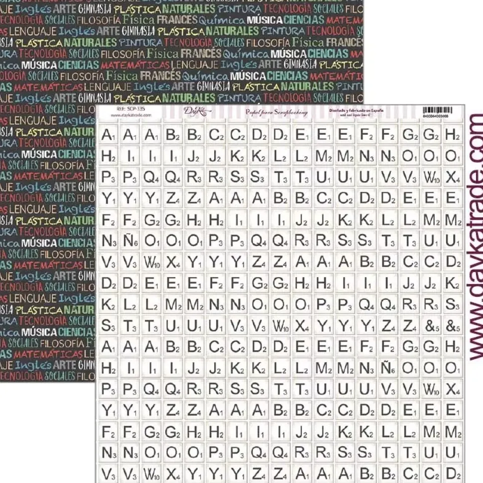 Papel SCP-335 Fichas de scrabble 30x30cm School Dayka