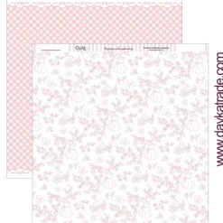 Papel SCP-265 Floral con pajaritos, mariposas 30x30cm Dayka