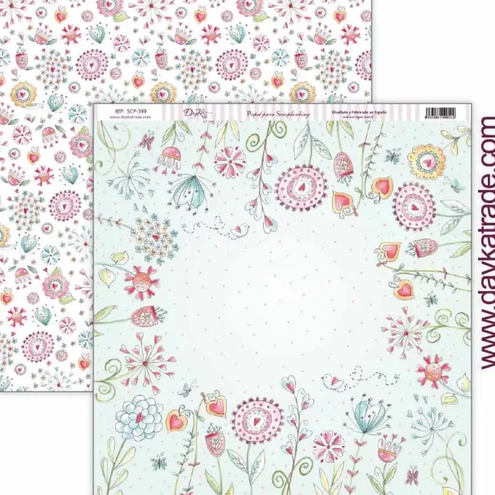 Papel SCP-399 Flores en círculo Dayka 30x30cm