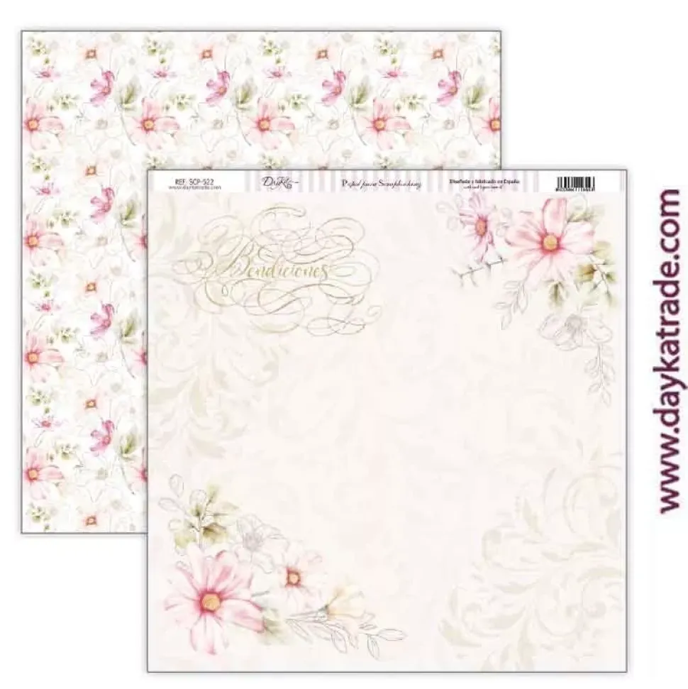 Papel SCP-522 Flores Rosas Bendiciones Niña Dayka 30x30cm