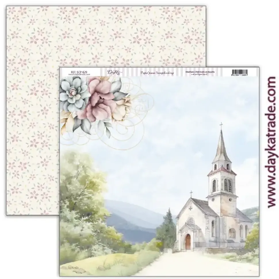 Papel SCP-629 Iglesia y Flores En Comunión con la Naturaleza 30x30cm