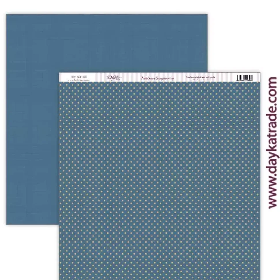 Papel SCP-596 Lunares Azul Una Navidad de Ensueño Dayka 30x30cm