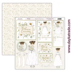 Papel SCP-518 Mi Comunión Margaritas Bendiciones Niña Dayka 30x30cm