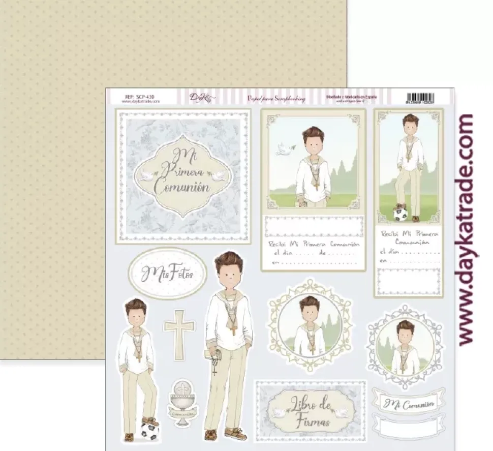 Papel SCP-430 Mi Primera Comunión Niño Tarjetas Dayka 30x30cm