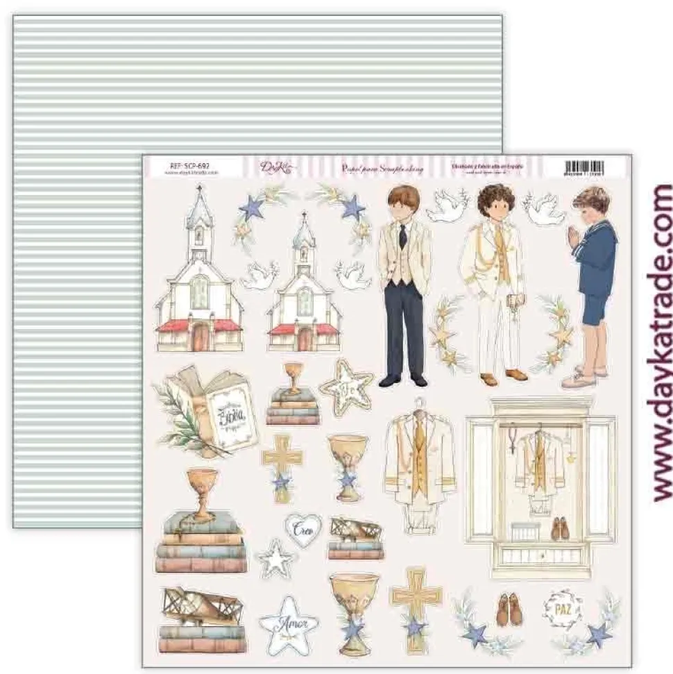 Papel SCP-692 Recortables niño Amor y Fe Dayka 30x30cm