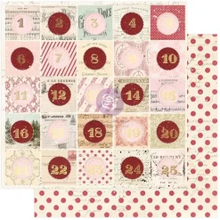 Papel Sweetest Advent 25 & Peppermint Prima Marketing 30x30cm