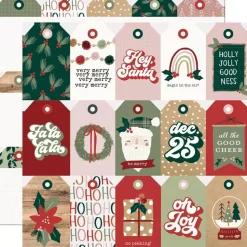 Papel Tags Elements Boho Christmas Simple Stories 30x30cm
