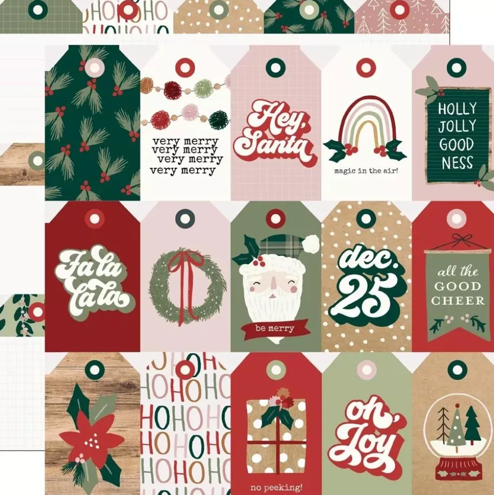 Papel Tags Elements Boho Christmas Simple Stories 30x30cm