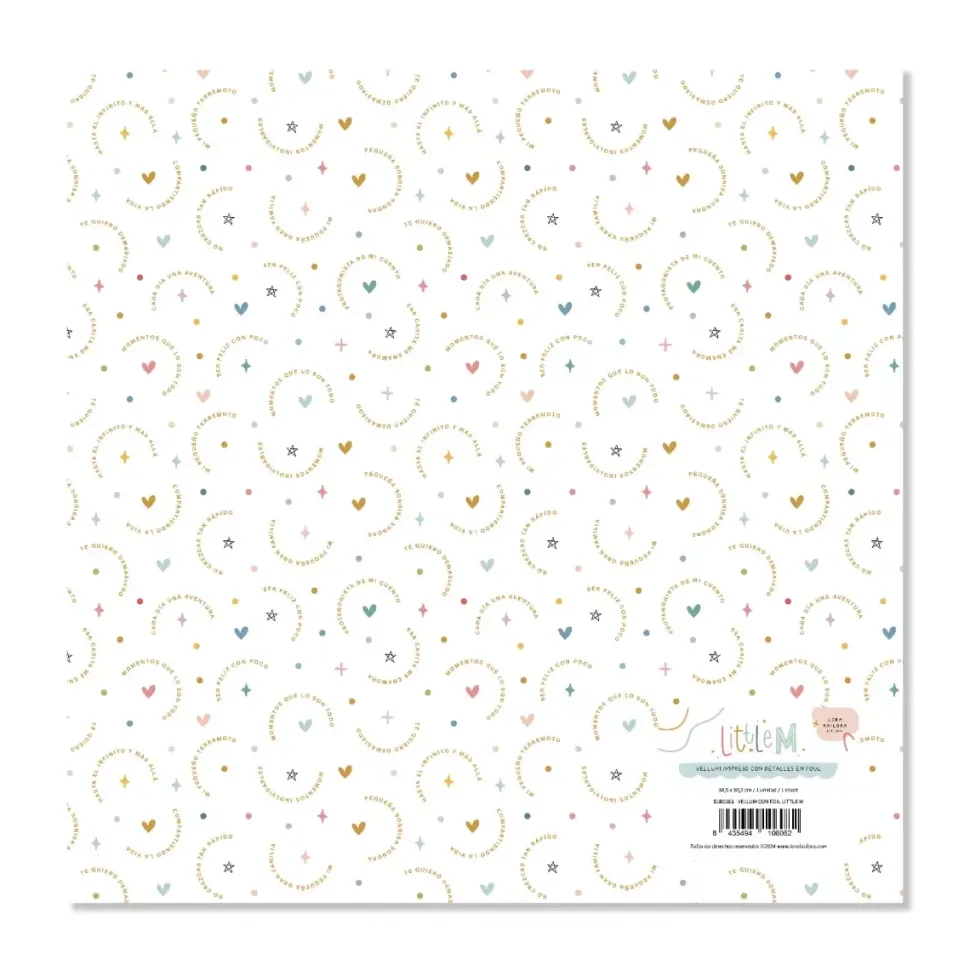 Papel vellum con foil Little M Lora Bailora 30x30cm
