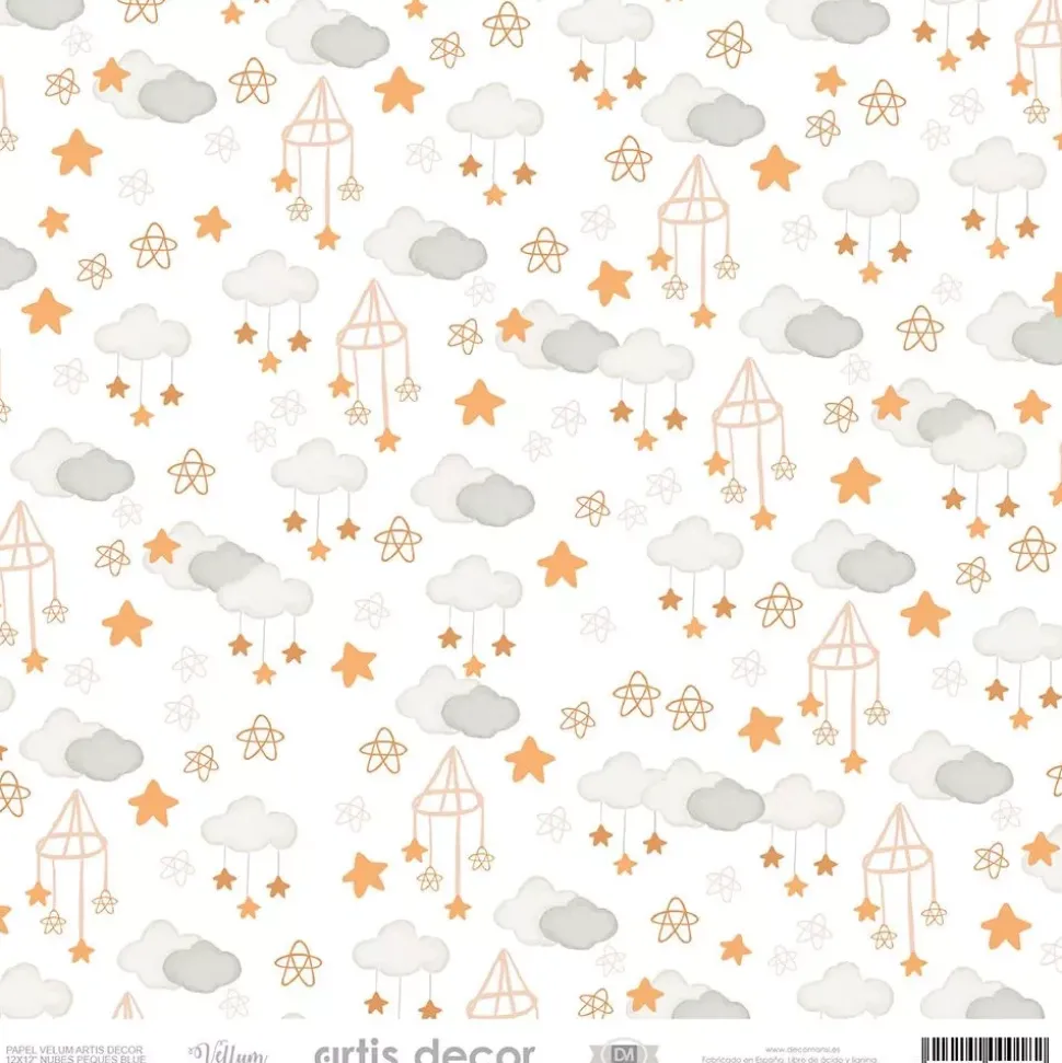 Papel Vellum Nubes Peques Blue Artis Decor 30x30cm