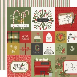 Papel 2"x2" & 4"x4" Elements The Holiday Life Simple Stories 30x30cm