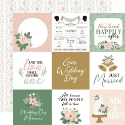Papel 4"x4" Journaling Cards Marry Me Echo Park 30x30cm