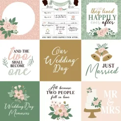 Papel 4"x4" Journaling Cards Marry Me Echo Park 30x30cm