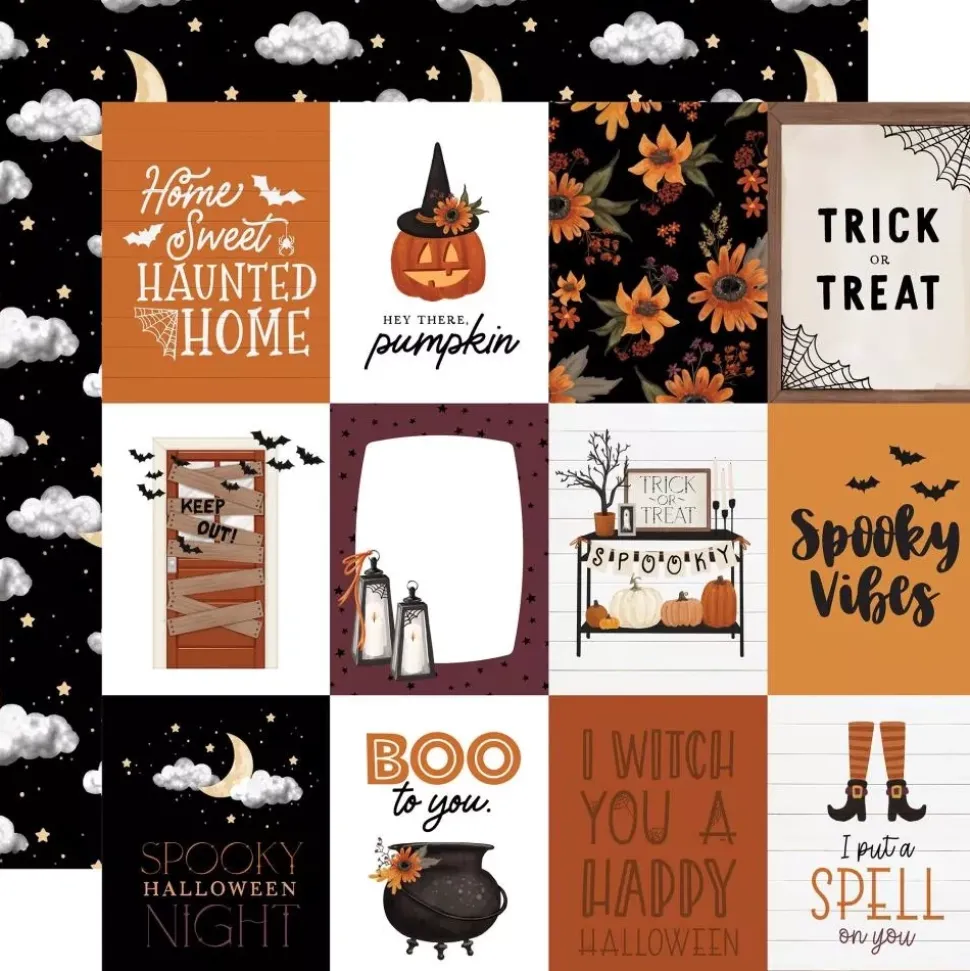Papel 3"x4" Journaling Cards Halloween Carta Bella 30x30cm