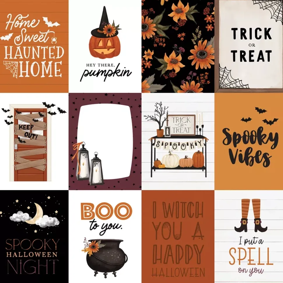 Papel 3"x4" Journaling Cards Halloween Carta Bella 30x30cm