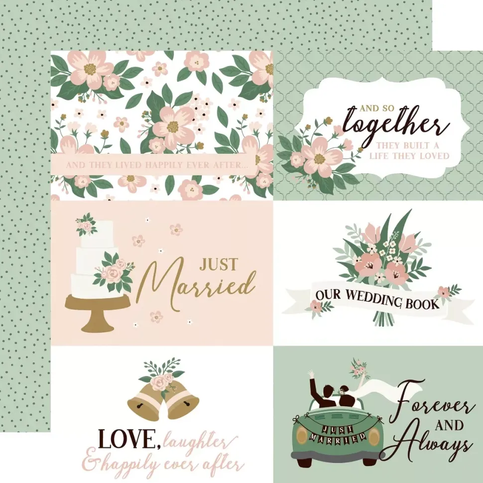 Papel 6"x4" Journaling Cards Marry Me Echo Park 30x30cm