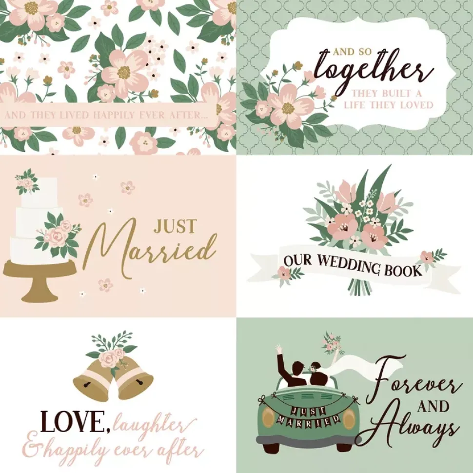 Papel 6"x4" Journaling Cards Marry Me Echo Park 30x30cm