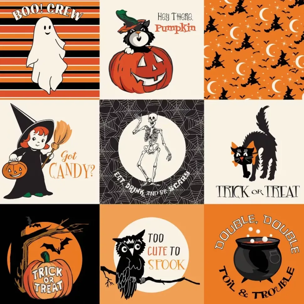 Papel 4"x4" Journaling Cards Halloween Fun Carta Bella 30x30cm