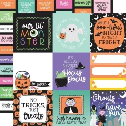 Papel 4"x4" Journaling Cards Monster Mash Echo Park 30x30cm