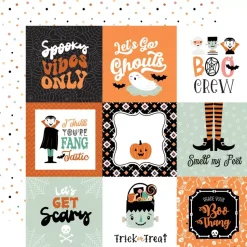 Papel 4"x4" Journaling Cards Spooktacular Halloween Echo Park 30x30cm