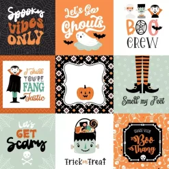 Papel 4"x4" Journaling Cards Spooktacular Halloween Echo Park 30x30cm