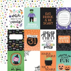 Papel 3"x4" Journaling Cards Monster Mash Echo Park 30x30cm