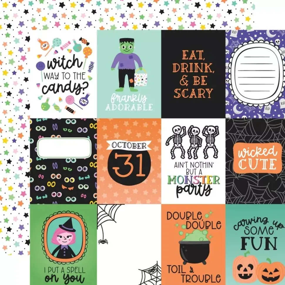 Papel 3"x4" Journaling Cards Monster Mash Echo Park 30x30cm