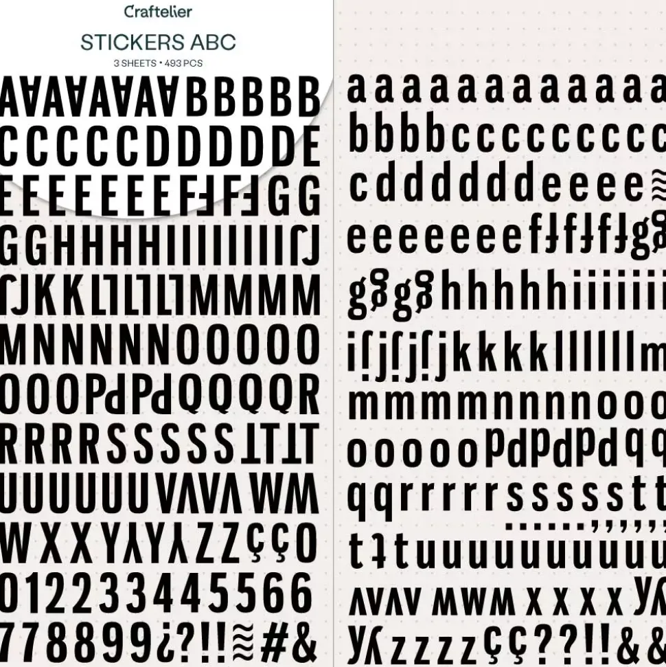 Pegatinas Alfabeto Negro Craftelier