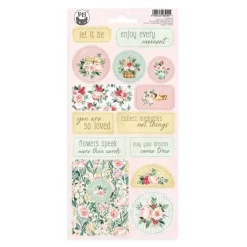 Pegatinas chipboard 02 Flowerish P13