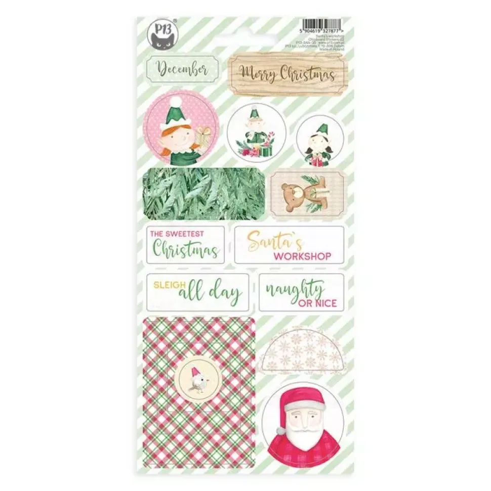 Pegatinas chipboard 02 Santa's Workshop P13