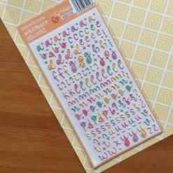 Pegatinas puffy Alfabeto Arcoíris Yeti Iriri Estudio