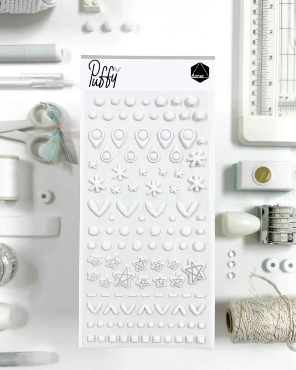 Pegatinas puffy White Dunaon