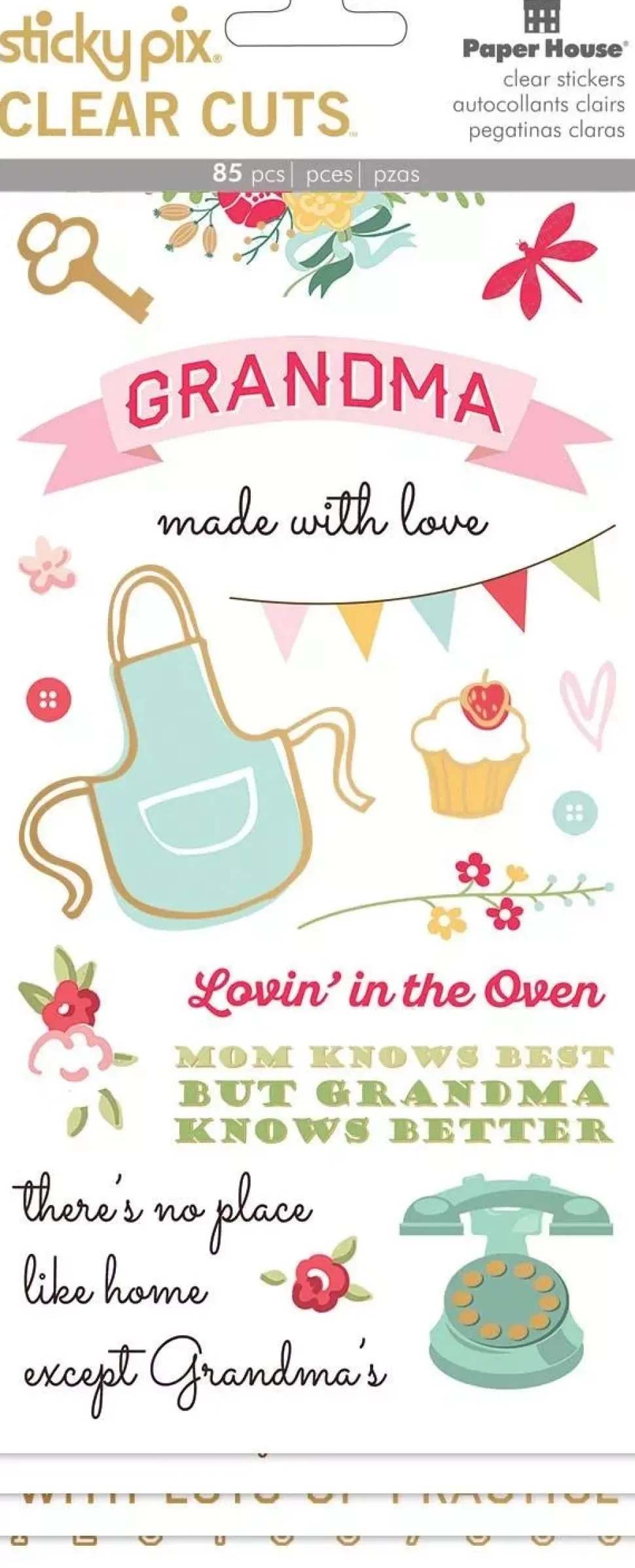 Pegatinas transparentes Grandma Paper House